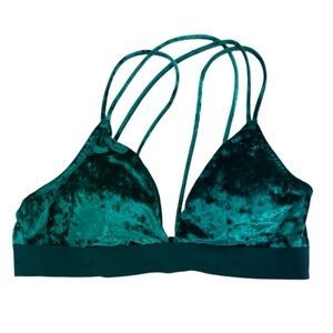 PINK Victoria's Secret Velvet Strappy Bralette - Deep Green